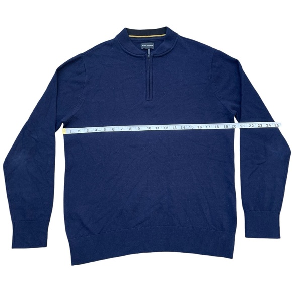 Navy Blue Club Monaco Zip Up Sweater (M) - Picture 4 of 5